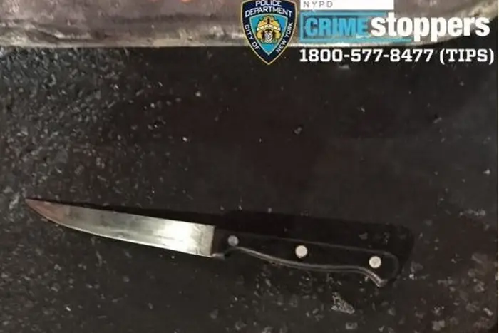 The knife recovered at the scene in Flatbush.